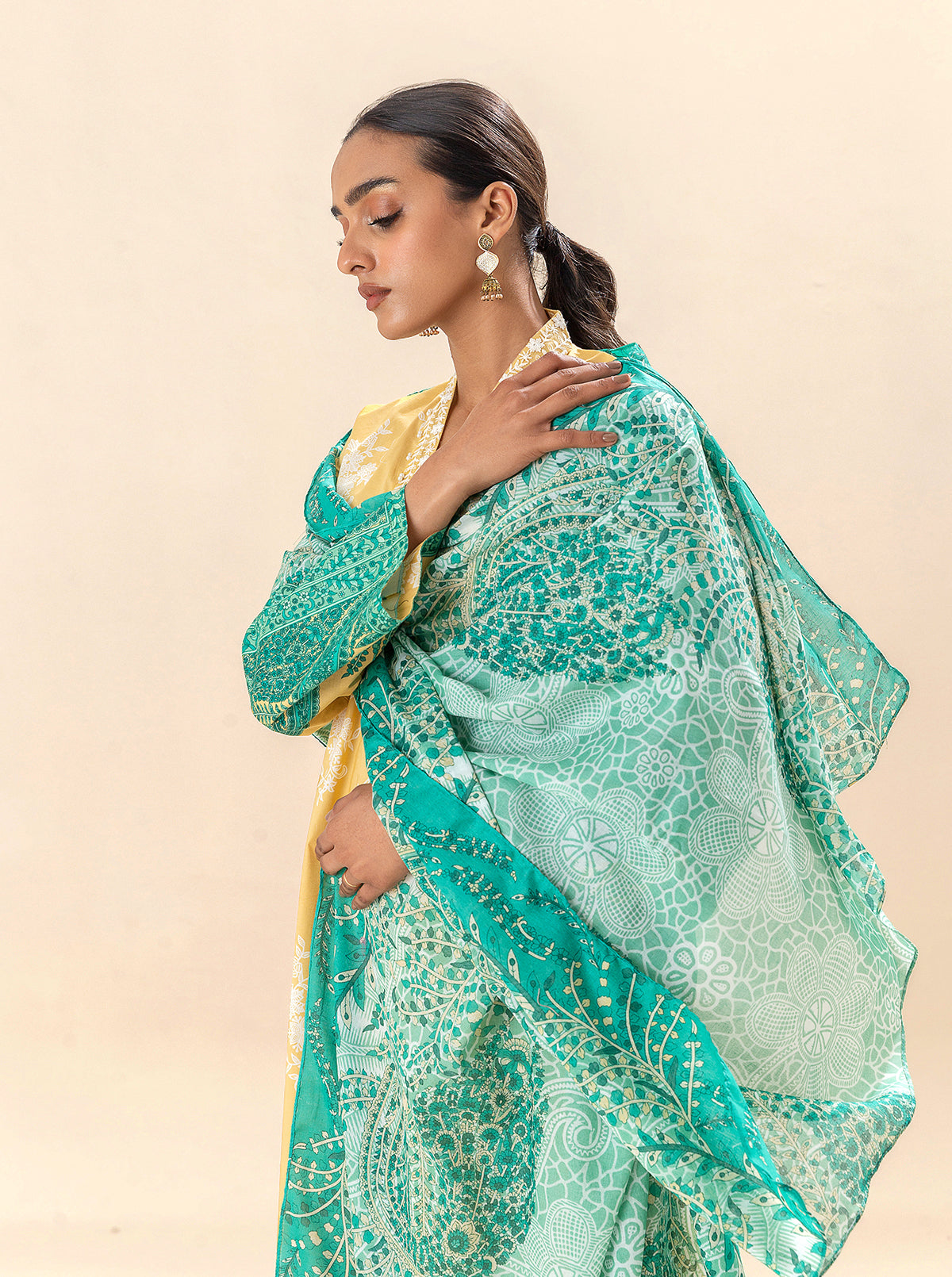 3 Piece Embroidered Lawn Suit-Sunshine Breeze (Unstitched)