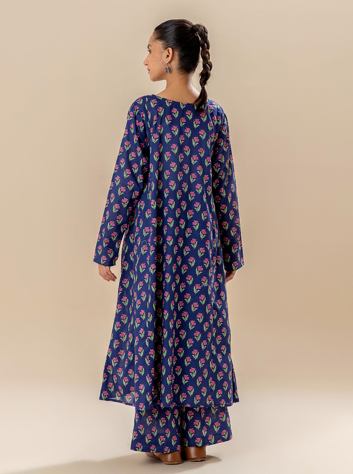 2 Piece Printed Lawn Suit-Symphony Blue (Unstitched) (Unstitched)