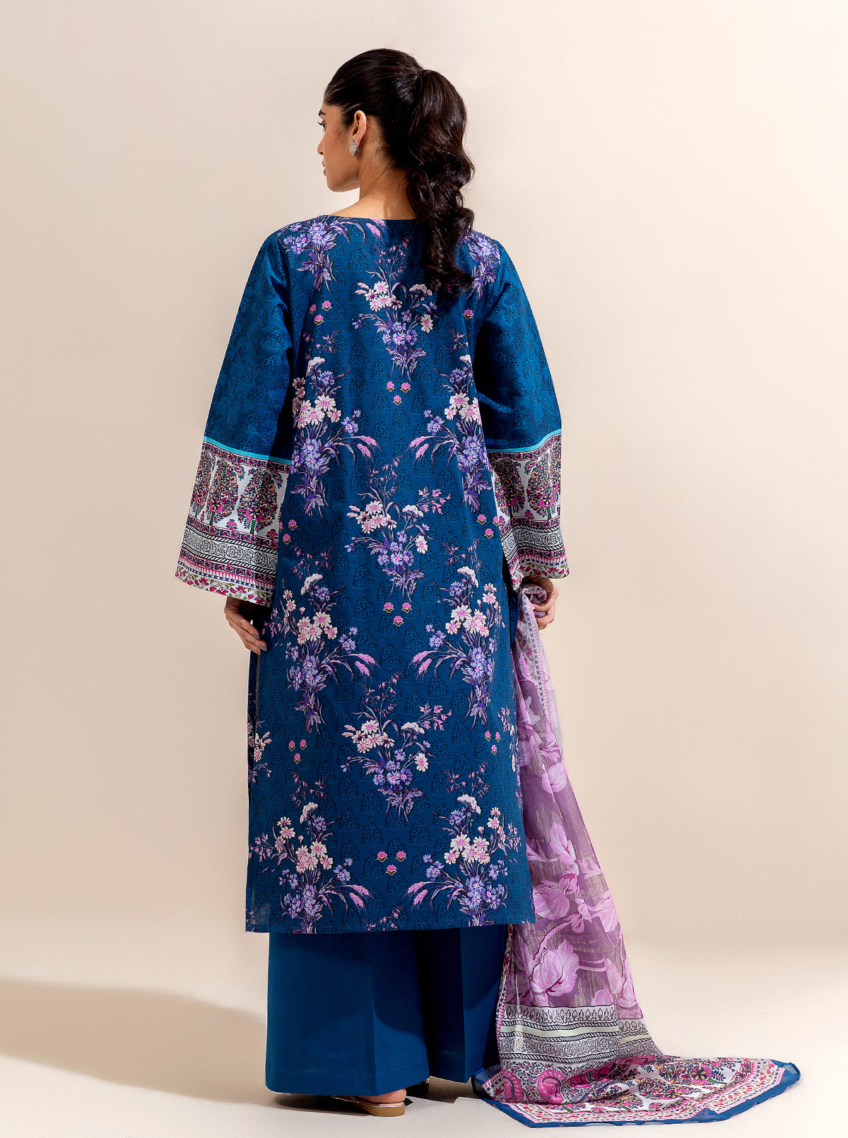 3 Piece Printed Lawn-Midnight Bismuth (Unstitched)