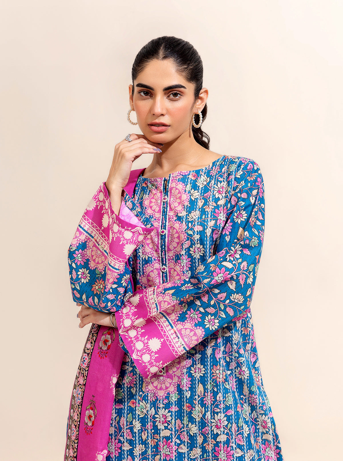 3 Piece Printed Lawn-Floral Balance (Unstitched)