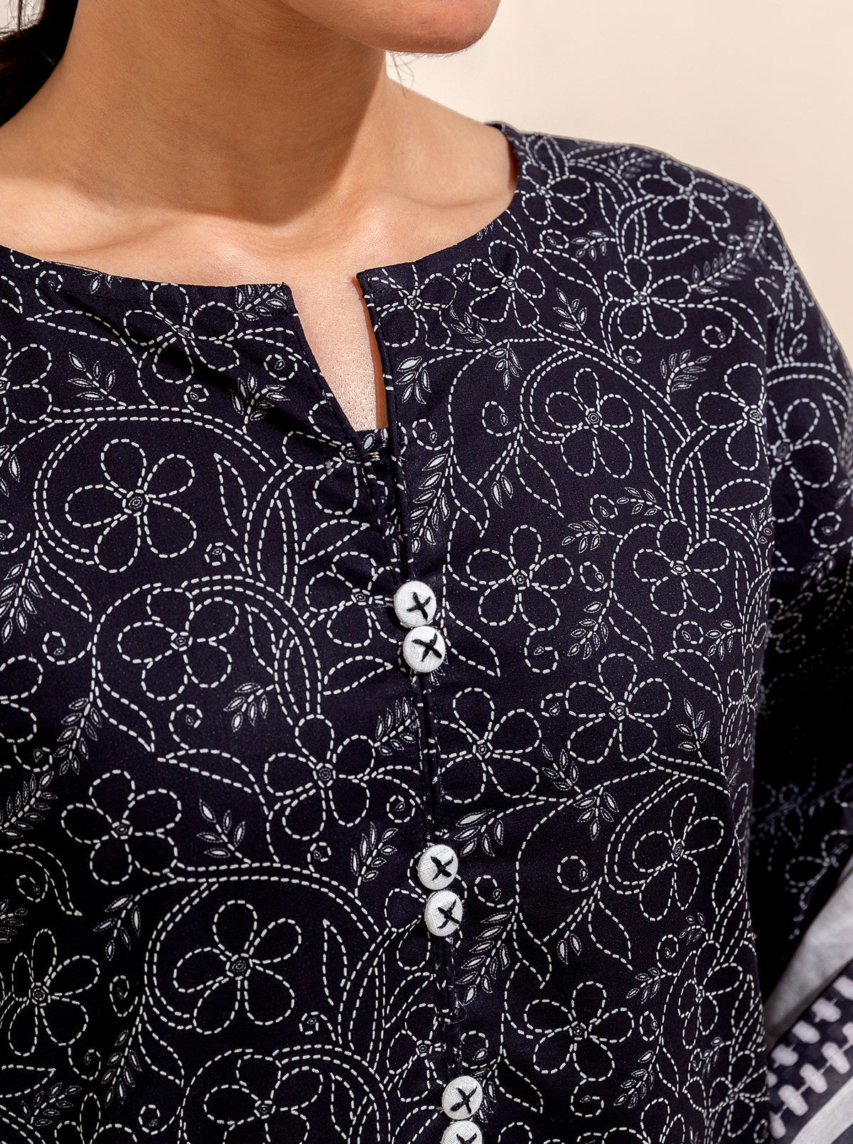 3 Piece Printed Lawn-Mystery Stitch (Unstitched)
