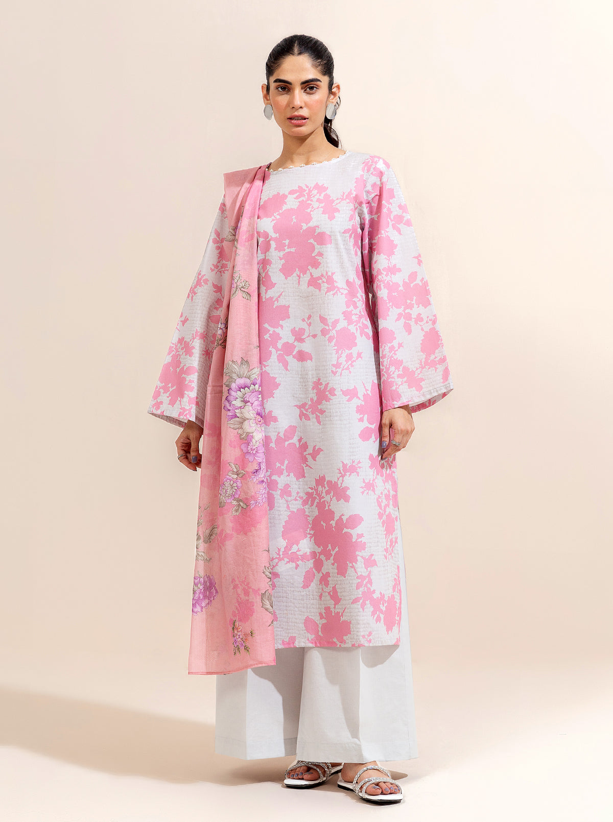 3 Piece Printed Lawn-Blush Blossom (Unstitched)