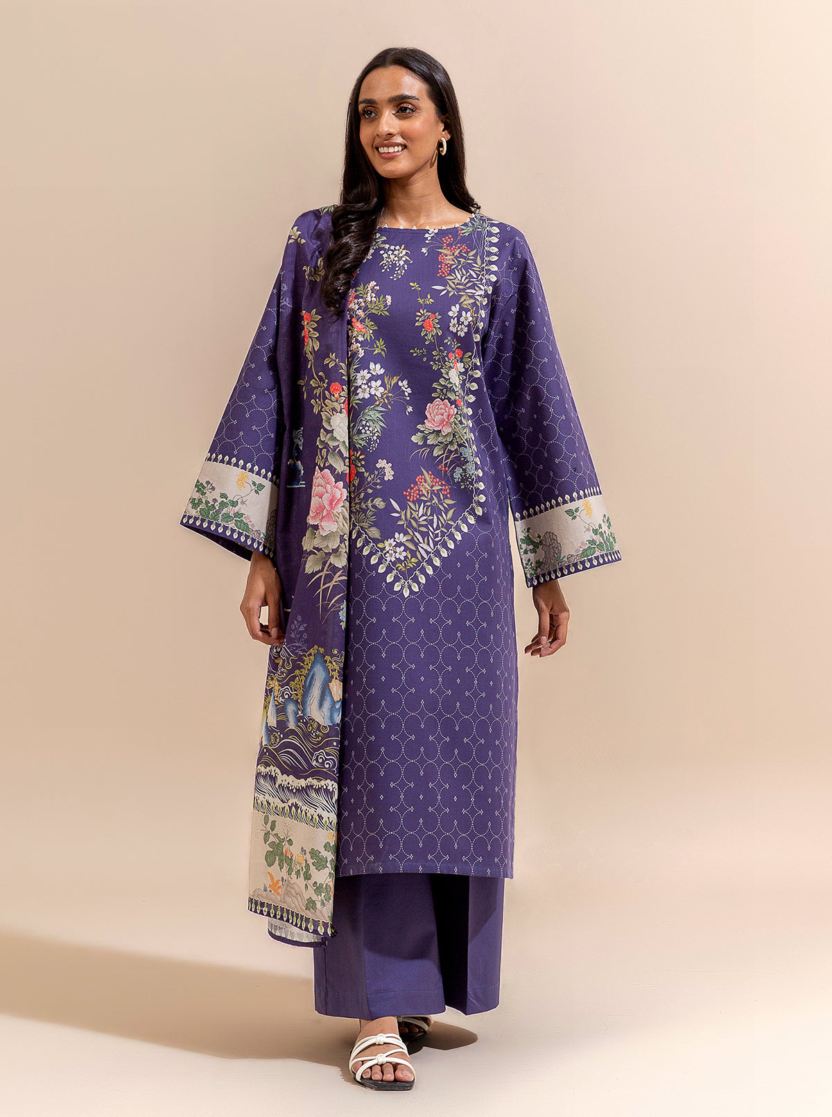 3 Piece Printed Lawn Suit-Cliff Breeze (Unstitched)