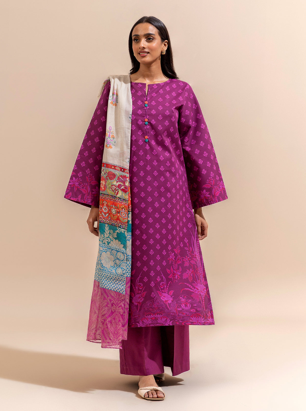 2 Piece Printed Lawn Suit-Magenta Mystery (Unstitched)