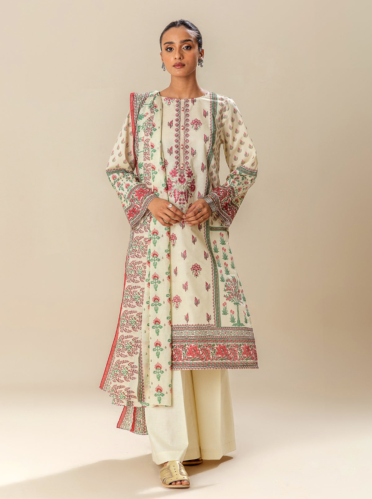 3 Piece Embroidered Suit-Mellow Traditions (Unstitched)
