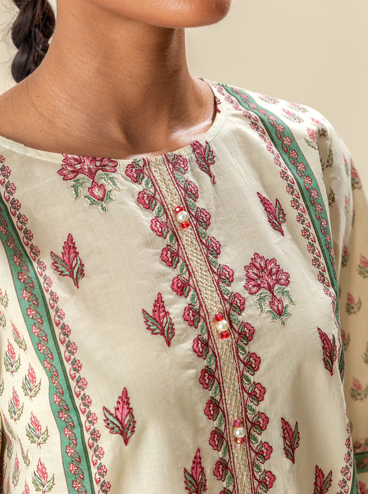 3 Piece Embroidered Suit-Mellow Traditions (Unstitched)