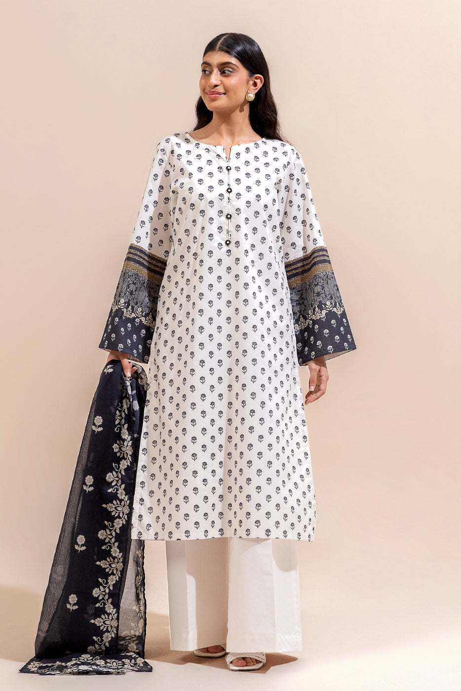 2 Piece Printed Lawn Suit-Dark Odyssey (Unstitched)