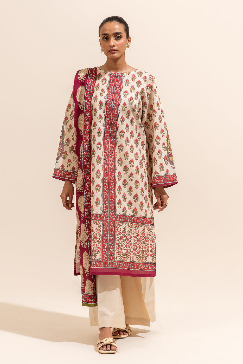 3 Piece Printed Lawn Suit-Timeless Trance (Unstitched)