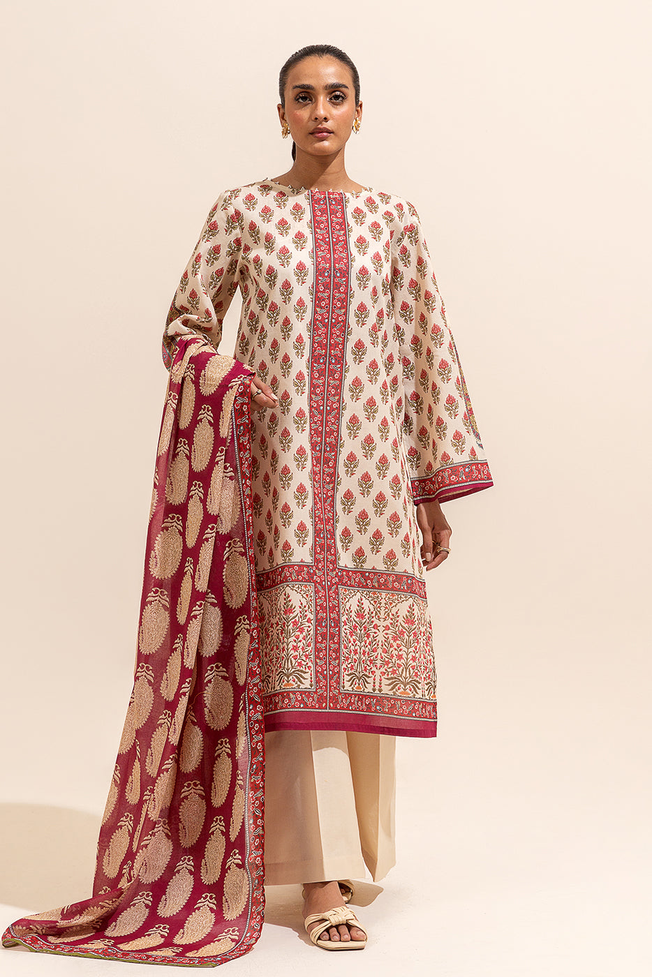 3 Piece Printed Lawn Suit-Timeless Trance (Unstitched)