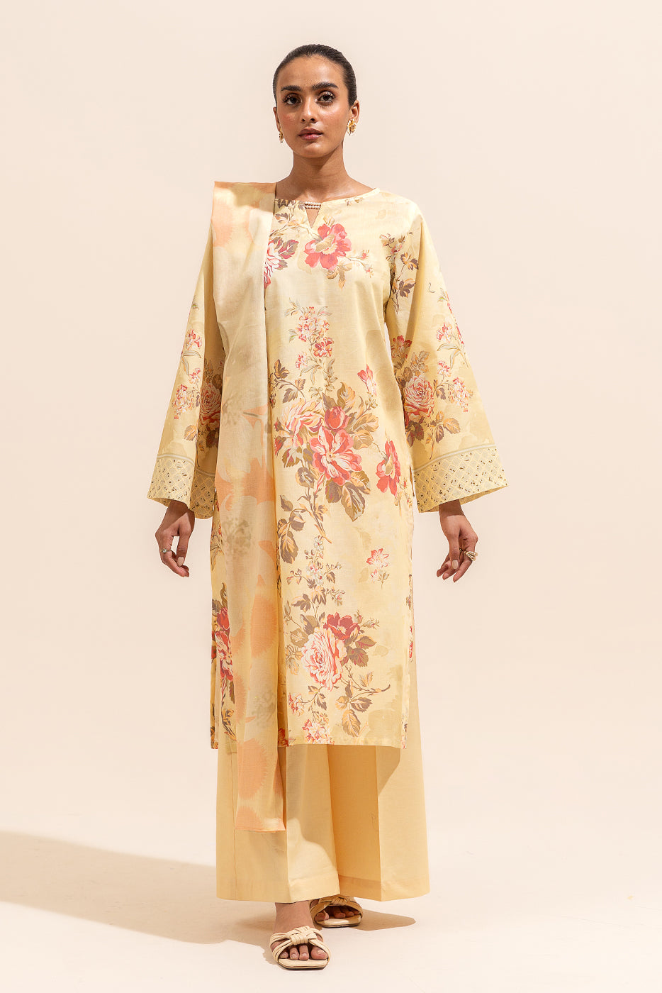2 Piece Printed Lawn Suit-Vintage Veil (Unstitched)