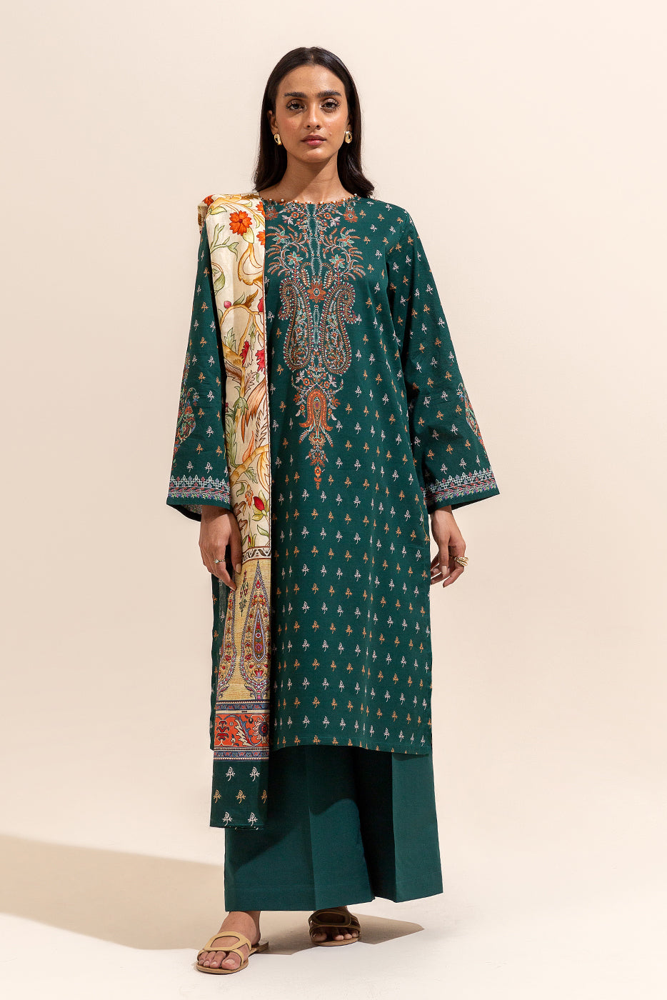 2 Piece Printed Lawn Suit-Paisley Poison (Unstitched)