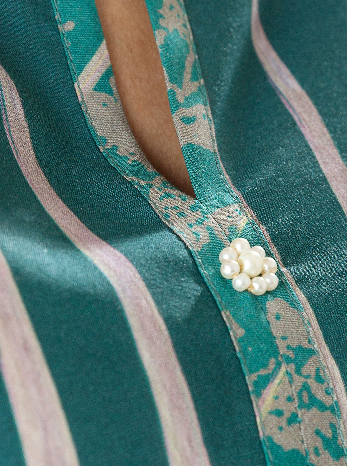 1 PIECE - PRINTED LAWN SHIRT - TEAL QUARTZ