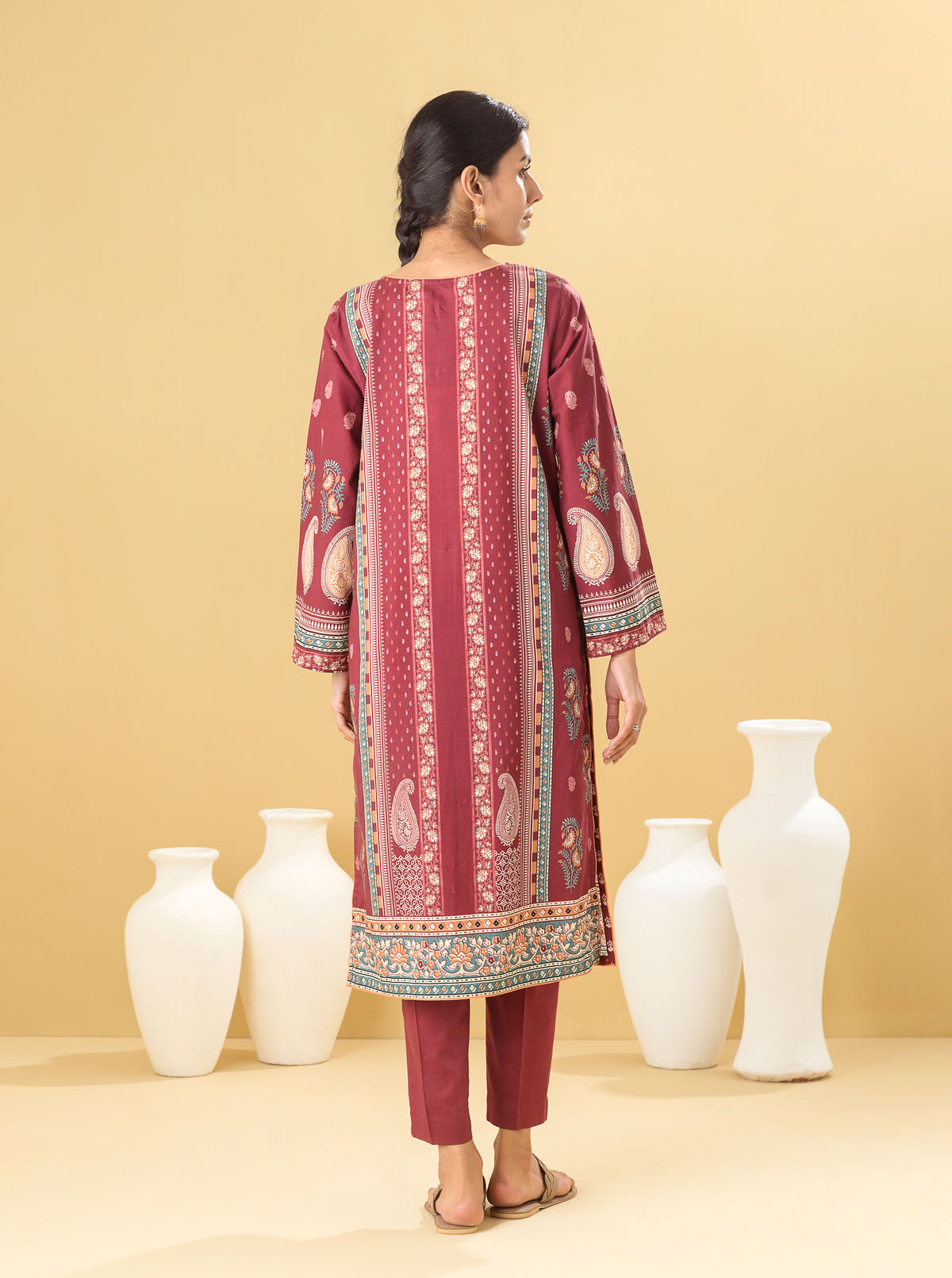 1 PIECE - PRINTED LAWN SHIRT - ETHNIC OBSESSION
