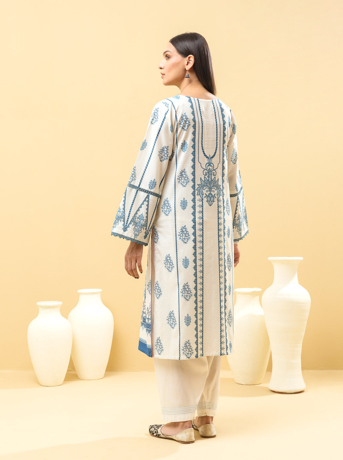 2 Piece - Printed Lawn Suit - Cerulean Opal