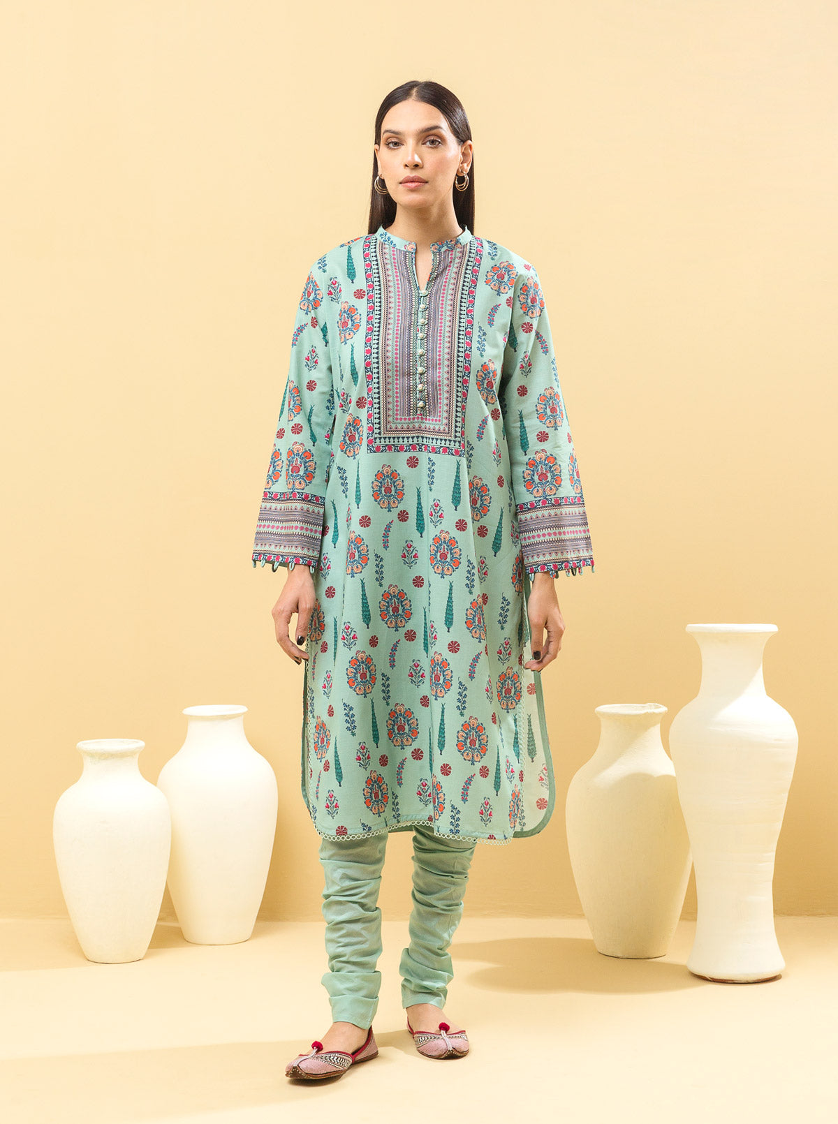 1 PIECE - PRINTED LAWN SHIRT - JEWEL GLEAM