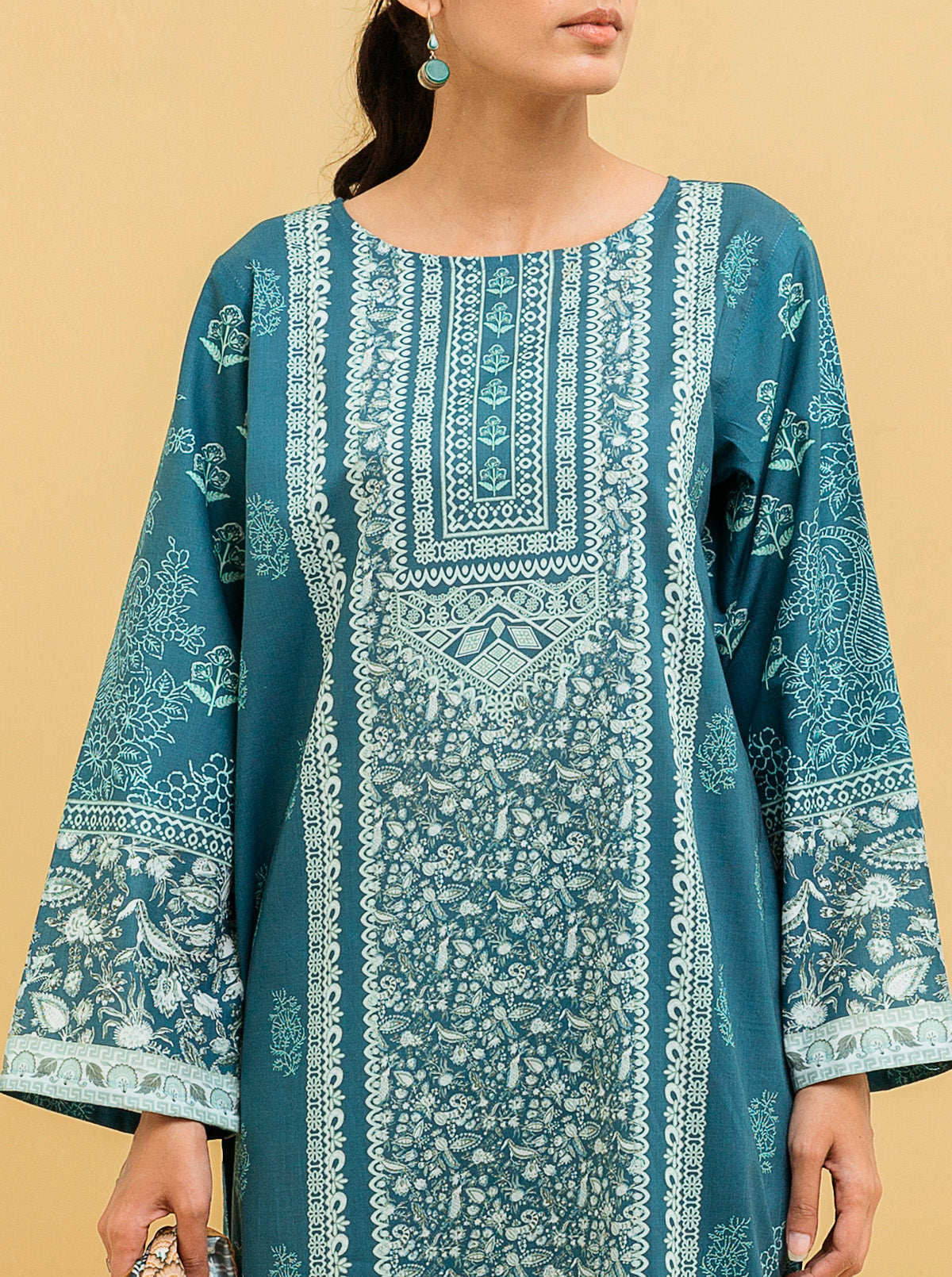 3 Piece - Printed Lawn Suit - Blue Bouquet