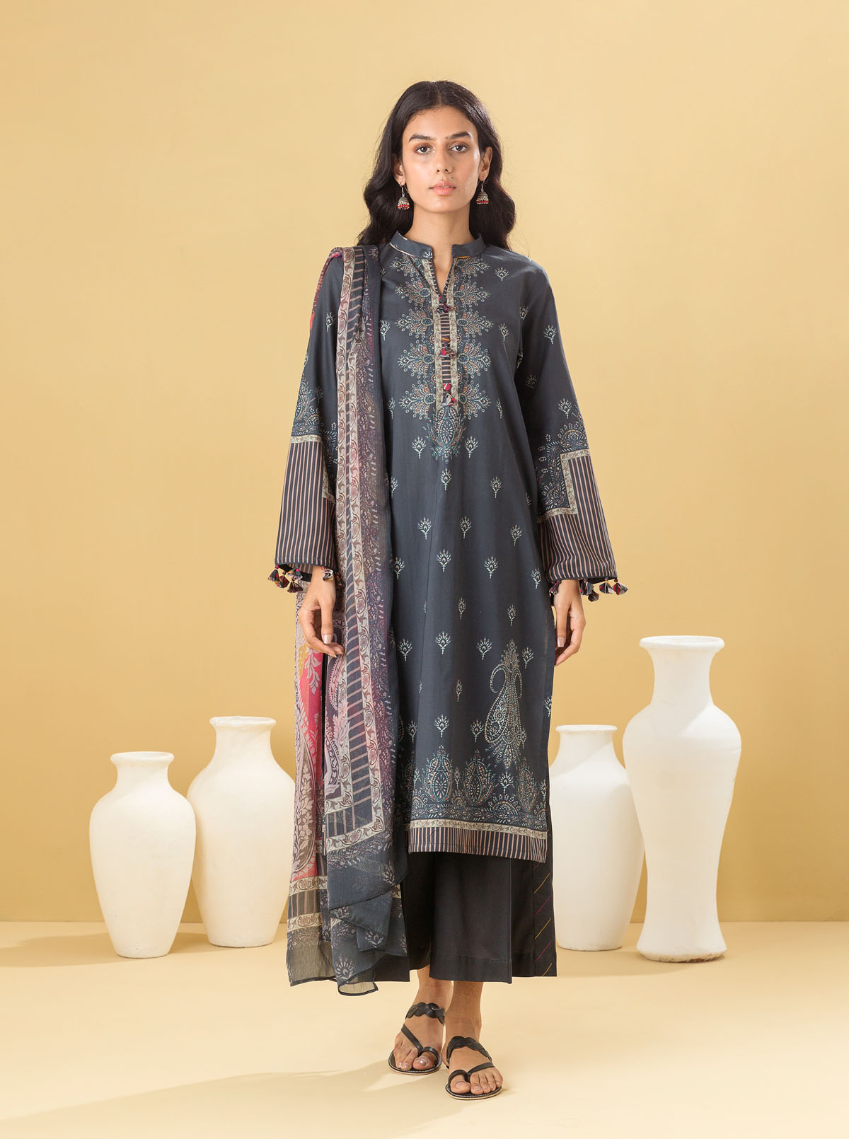 3 Piece - Printed Lawn Suit - Mystique Muse