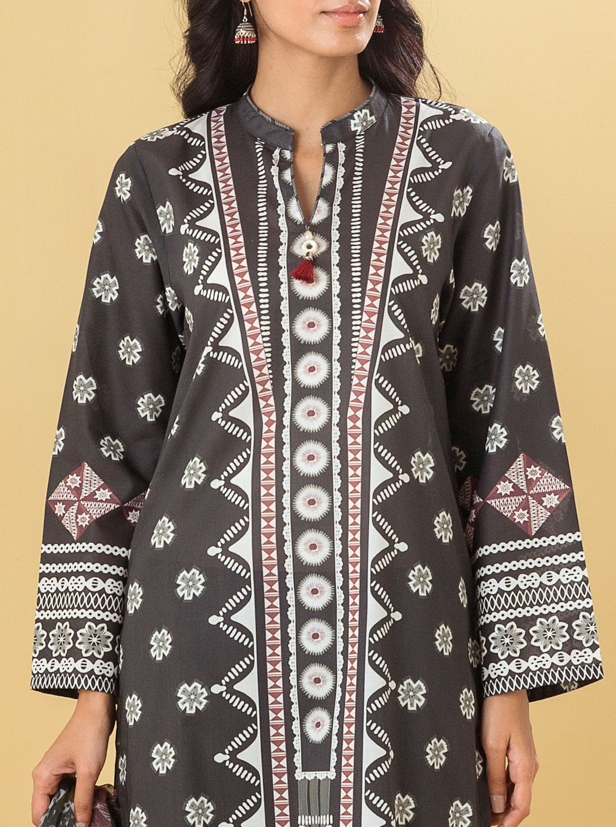 3 Piece - Printed Lawn Suit - Noir Hues