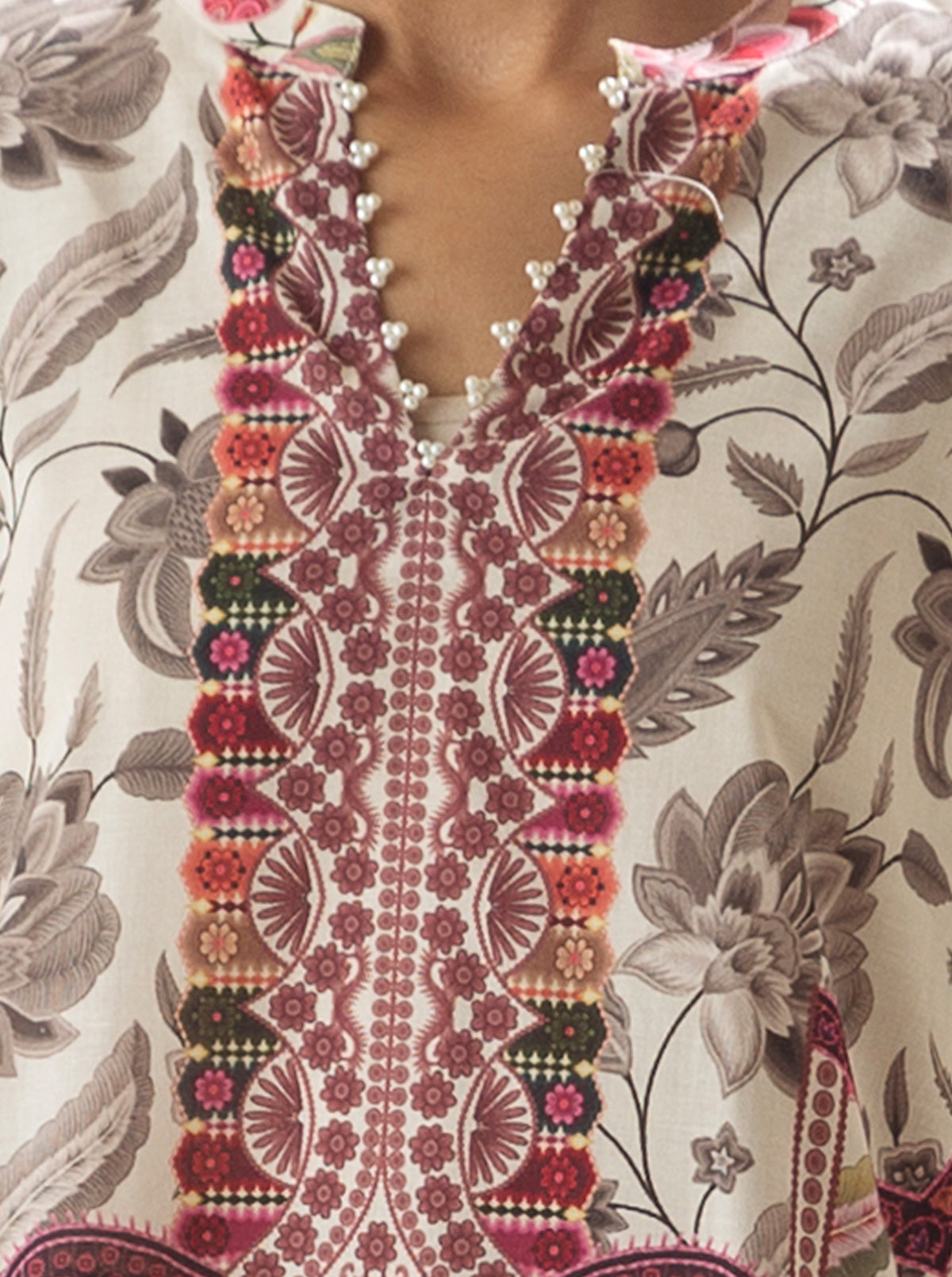 1 PIECE - PRINTED LAWN SHIRT - HARMONIOUS ROOTS