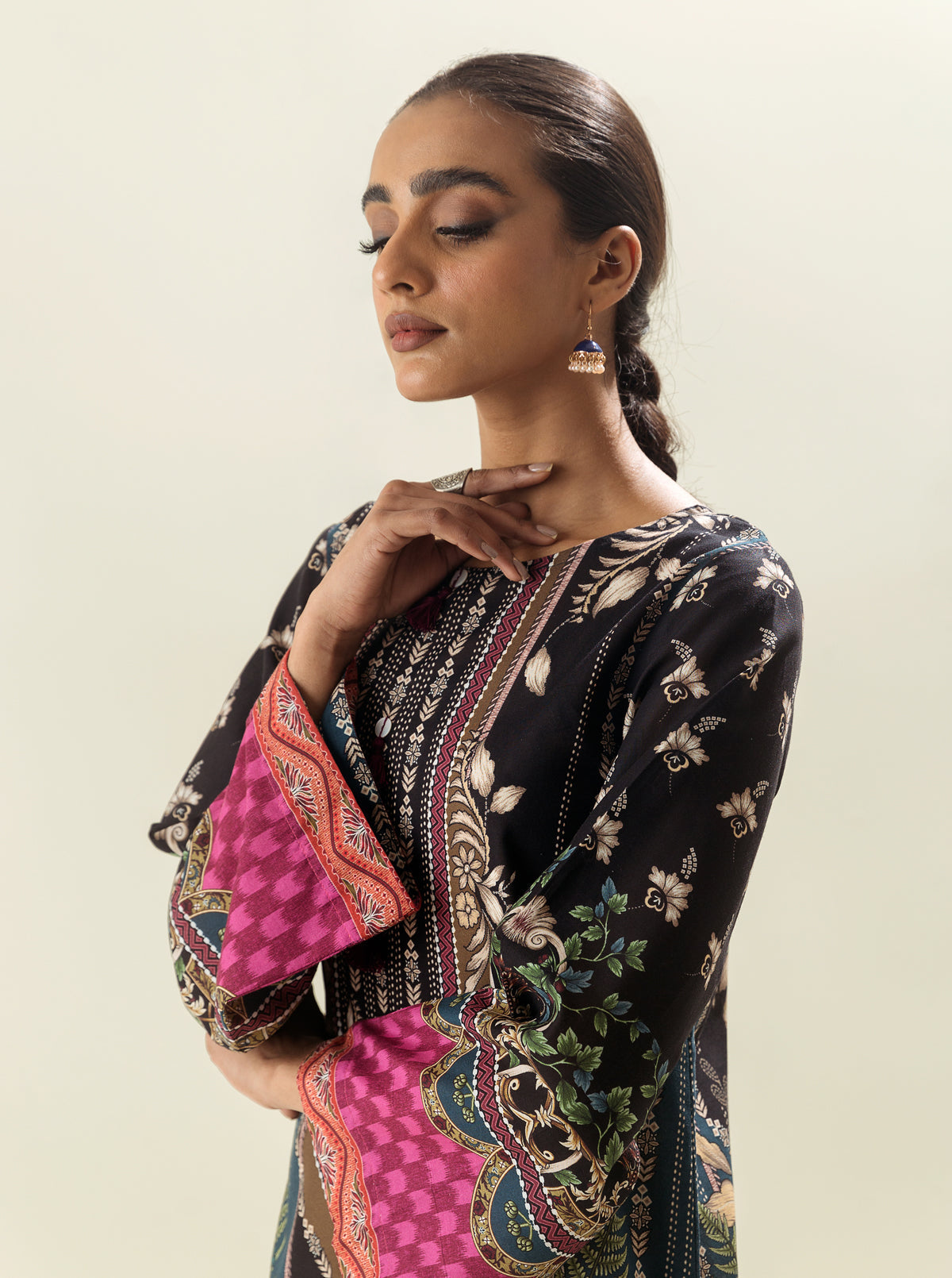 1 PIECE - PRINTED LAWN SHIRT - ROCOCO DREAM