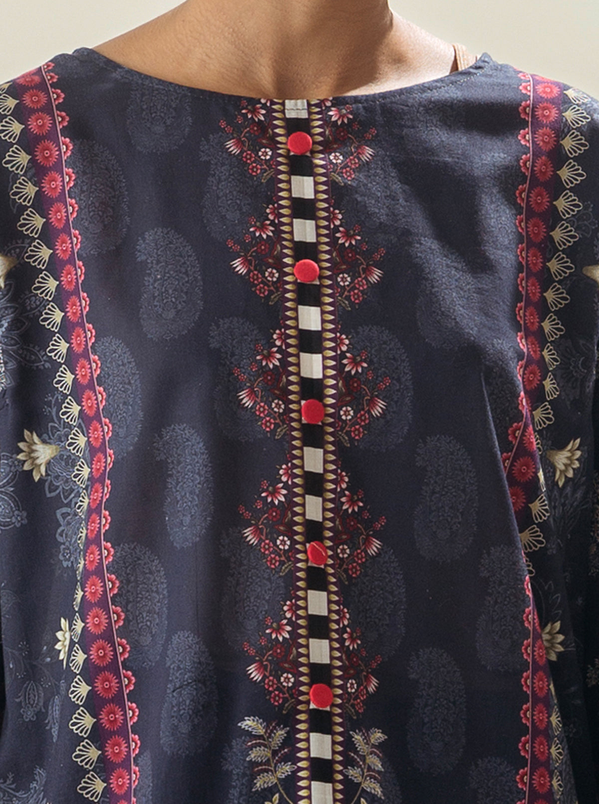 1 PIECE - PRINTED LAWN SHIRT - MOTIF MAJESTY