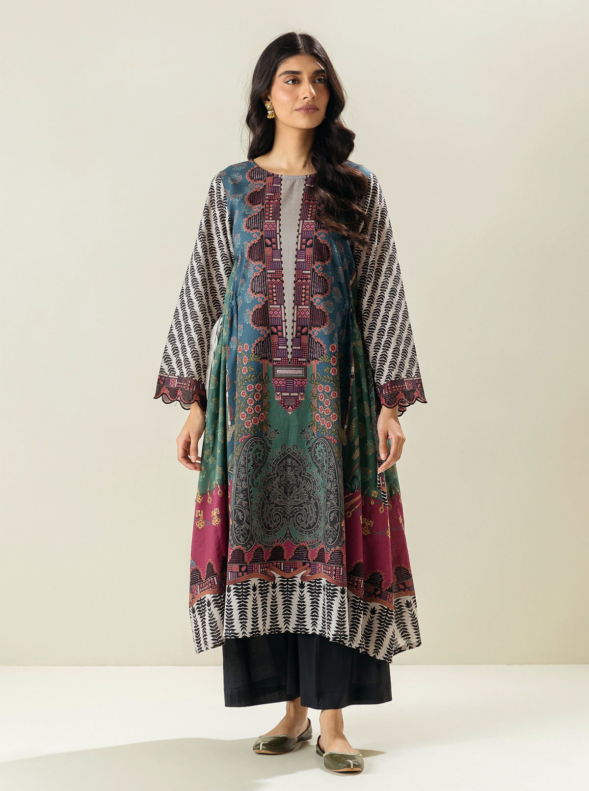 1 PIECE - PRINTED LAWN SHIRT - EDEN OF NIGHT