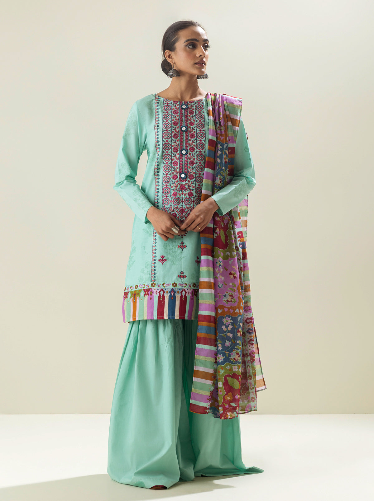 2 Piece - Embroidered Lawn Suit - Spring Breeze
