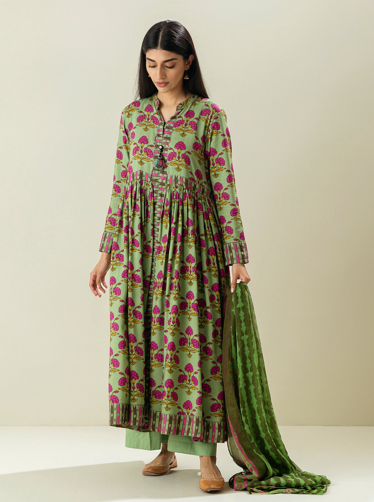 3 Piece - Printed Viscose Suit - Painterly Finnese