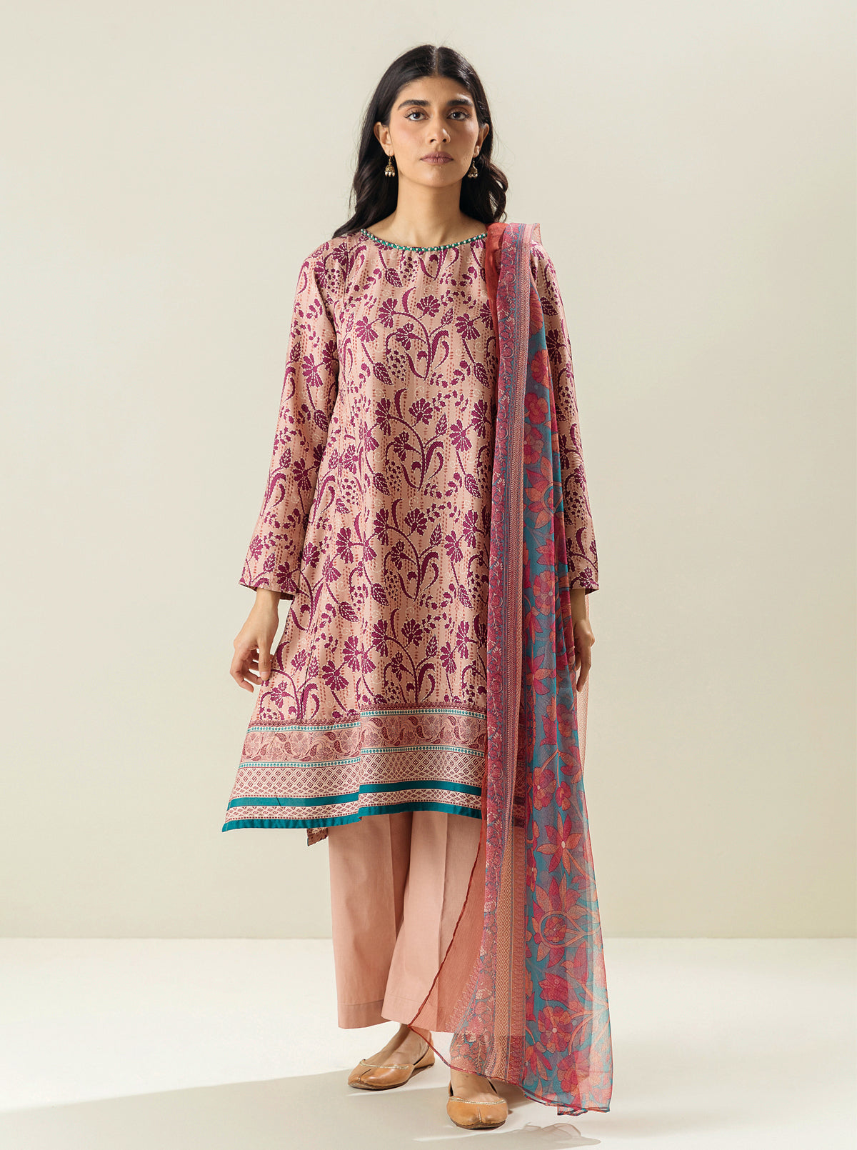 3 Piece - Printed Lawn Suit - Strawberry Passion