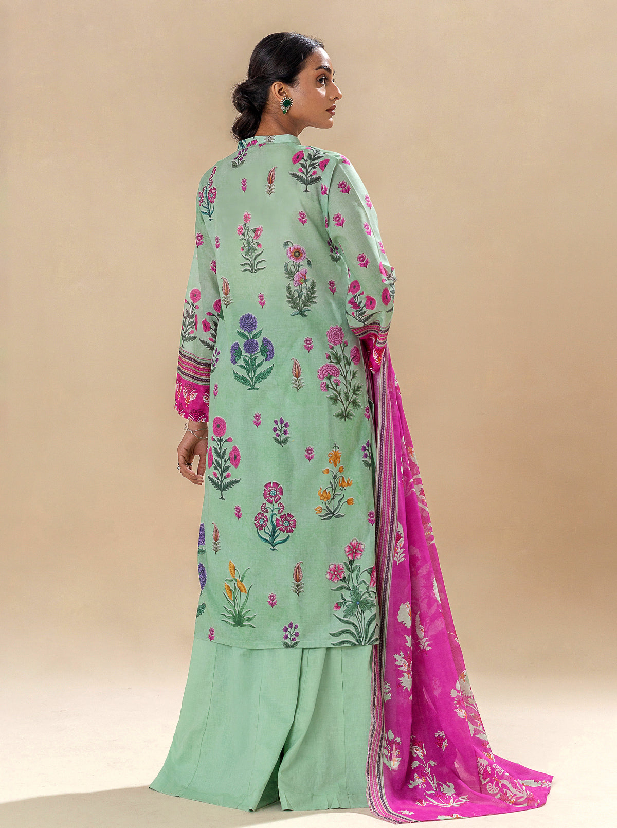 2 Piece Printed Lawn Suit-Mughal Accents (Unstitched)