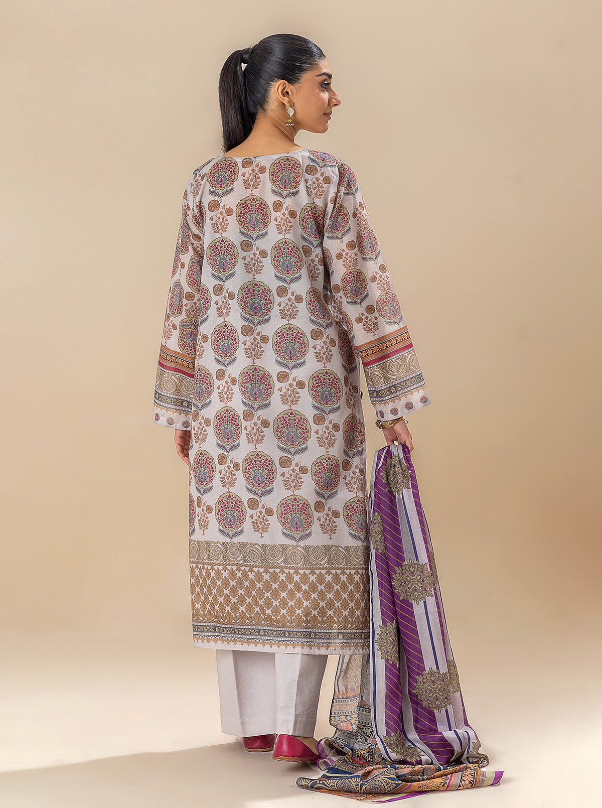 3 Piece Printed Lawn Suit-Mughal Melody (Unstitched)