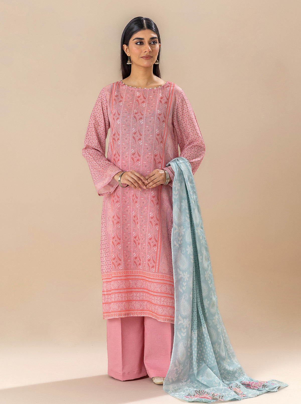 3 Piece Printed Lawn Suit-Serene Needle (Unstitched)