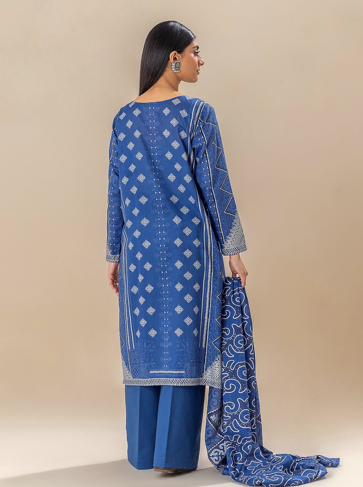 3 Piece Embroidered Lawn Suit-Bright Star (Unstitched)