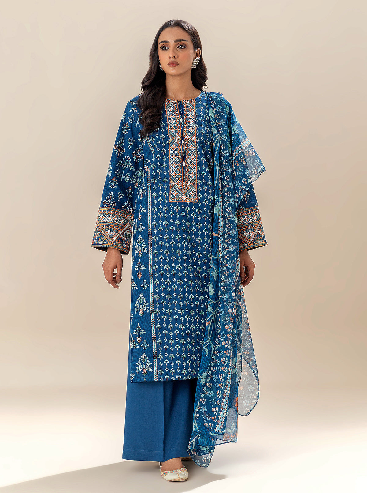 3 Piece Embroidered Lawn Suit-Nouveau Magic (Unstitched)