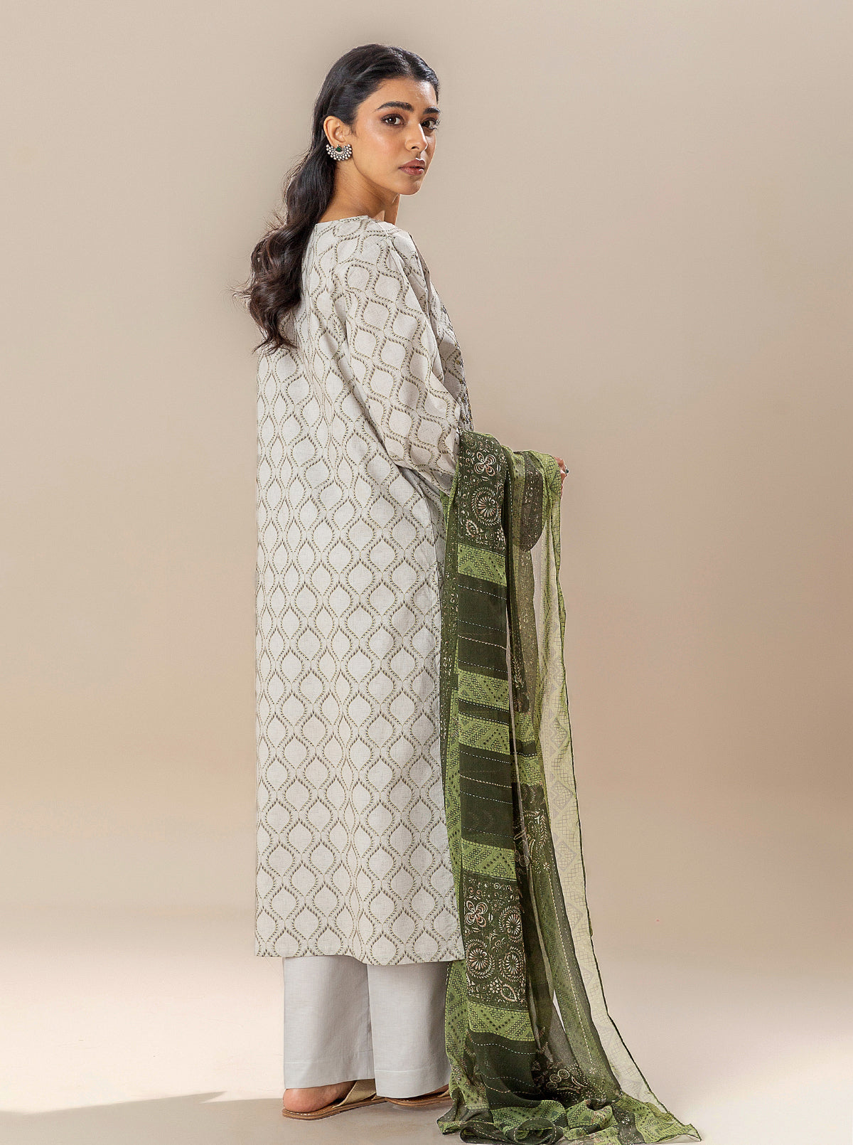 3 Piece Embroidered Lawn Suit-Cloud Dance (Unstitched)