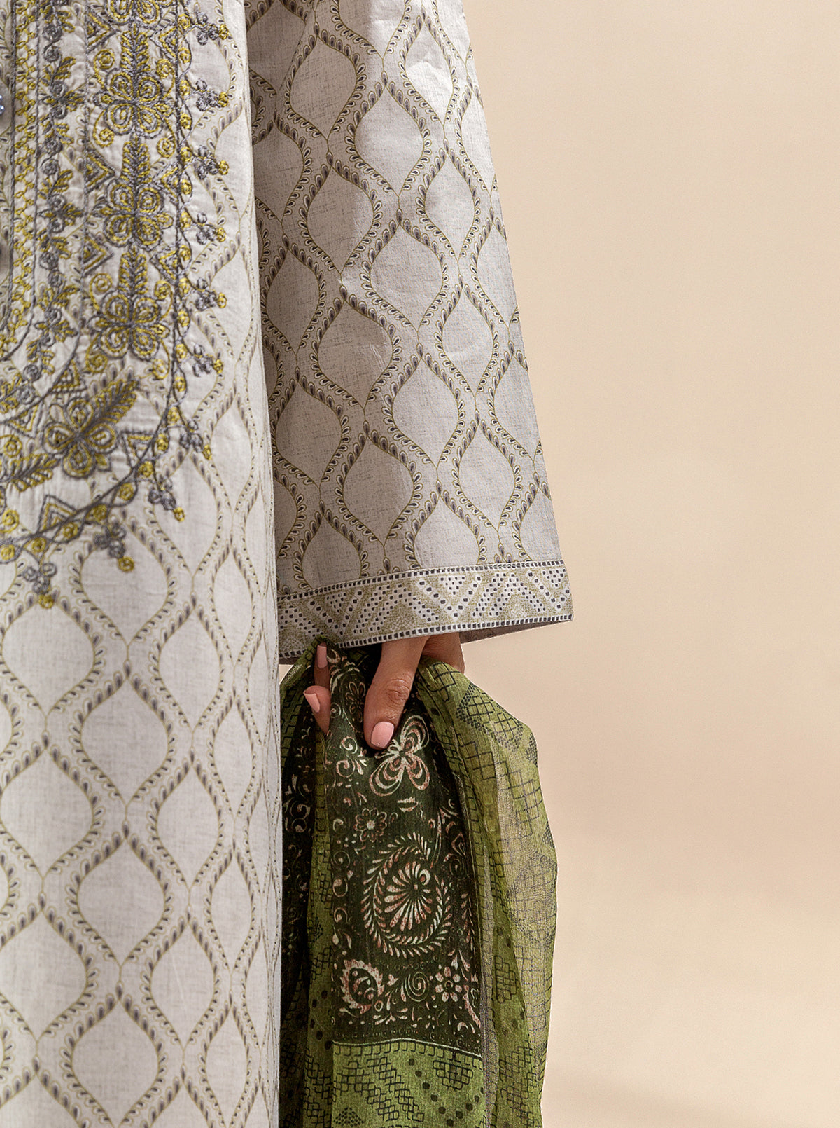 3 Piece Embroidered Lawn Suit-Cloud Dance (Unstitched)