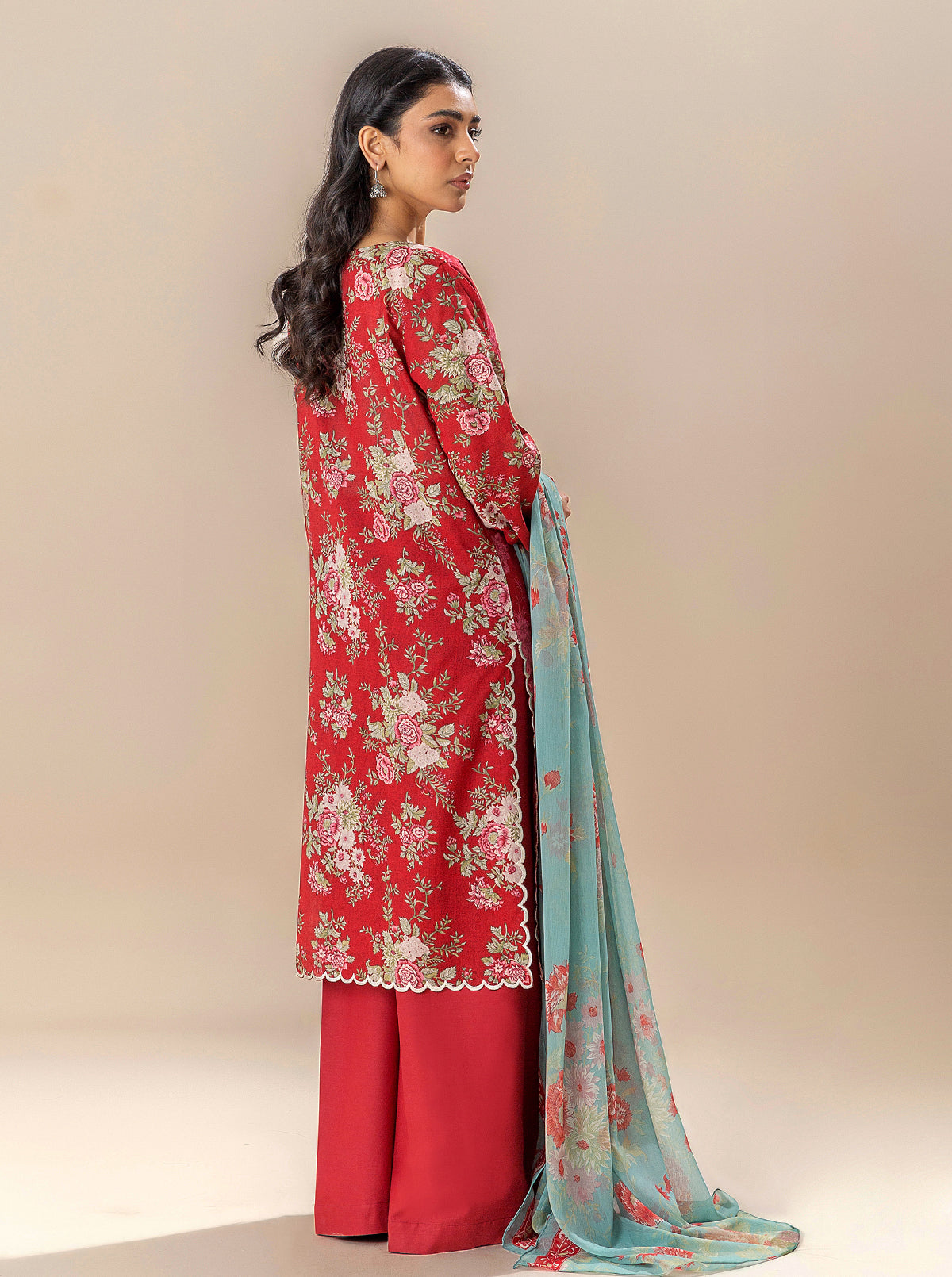 3 Piece Embroidered Lawn Suit-Romance Season (Unstitched)