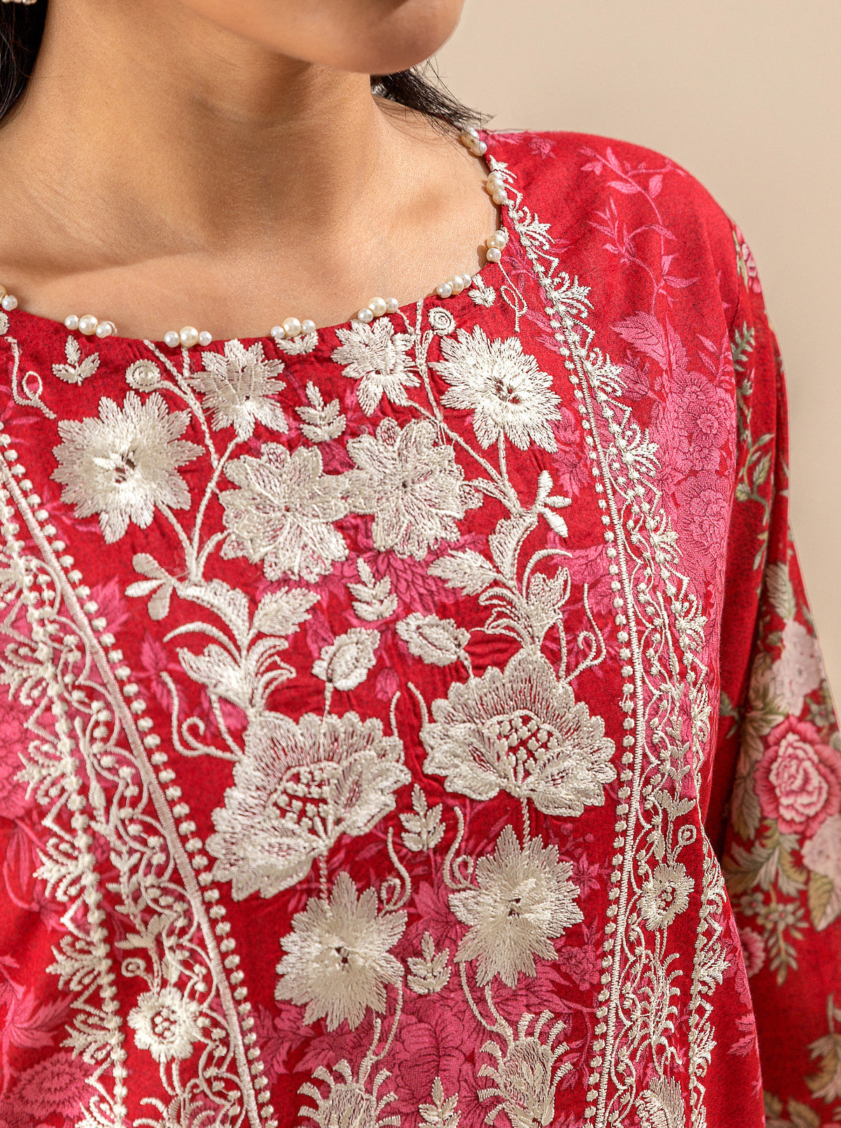 3 Piece Embroidered Lawn Suit-Romance Season (Unstitched)