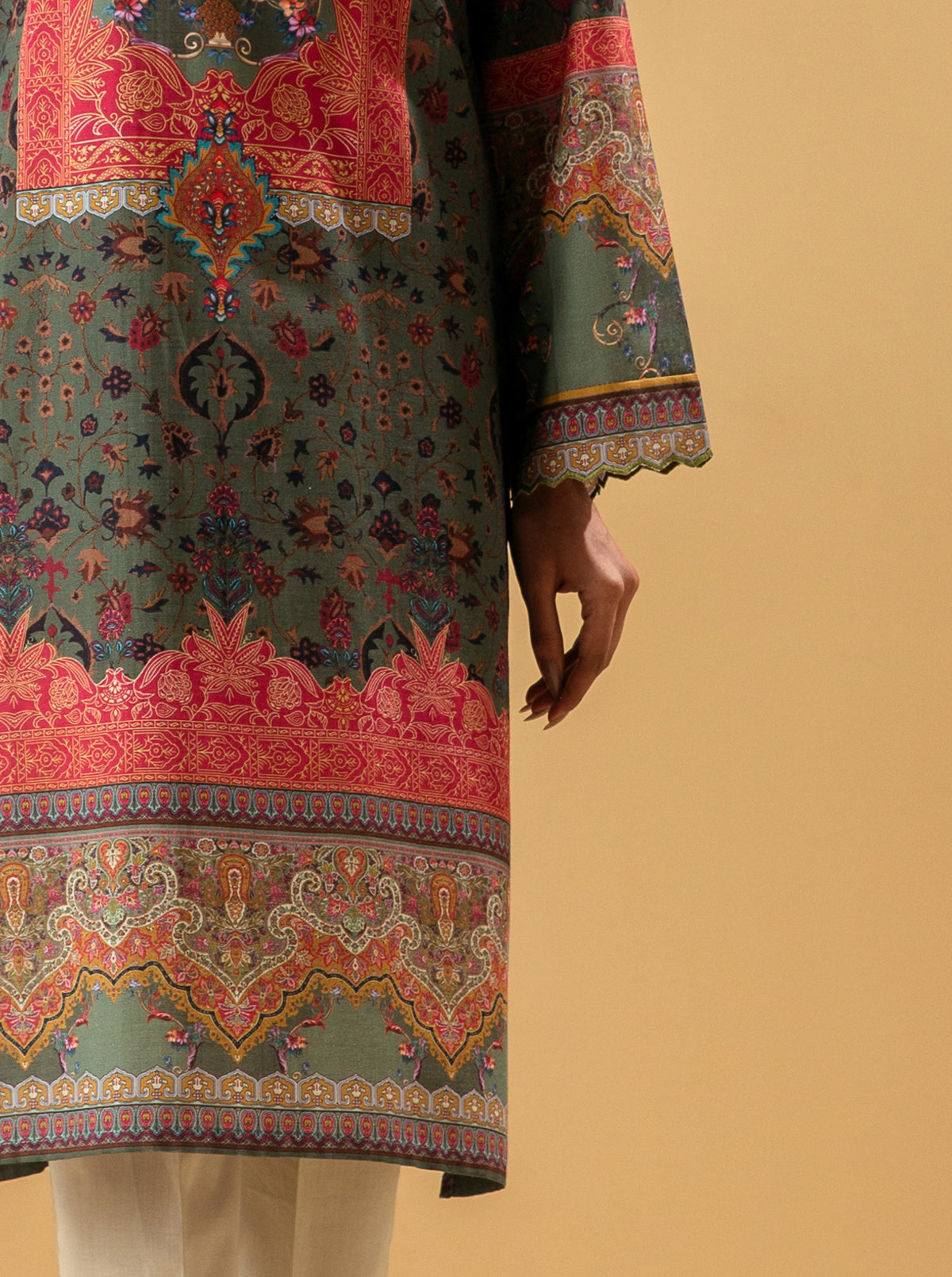1 PIECE - PRINTED KHADDAR SHIRT - ROYAL INDIA