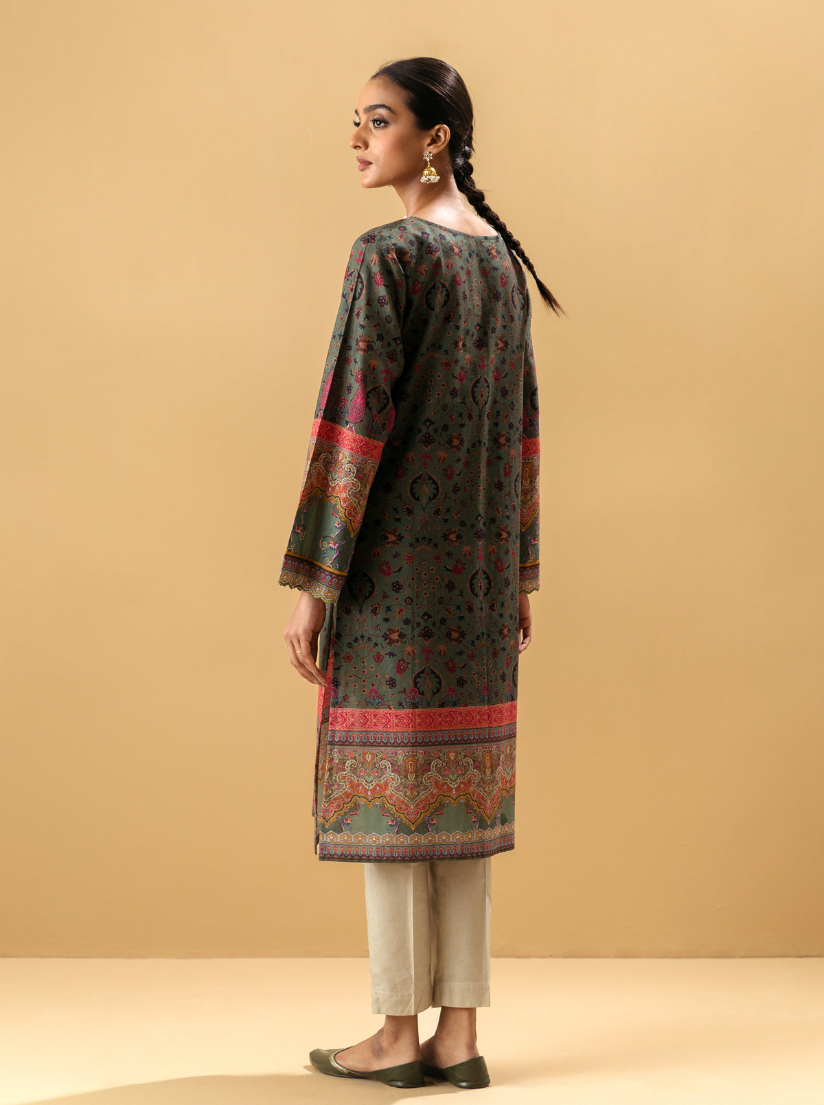 1 PIECE - PRINTED KHADDAR SHIRT - ROYAL INDIA