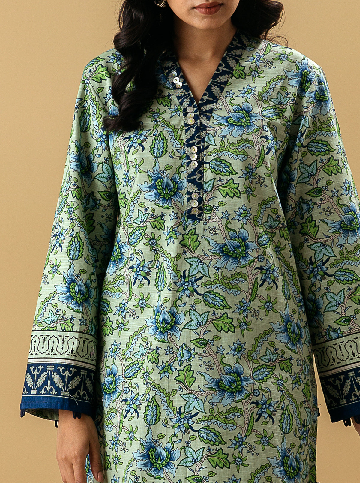 3 Piece - Printed Khaddar Suit - Verdant Bloom