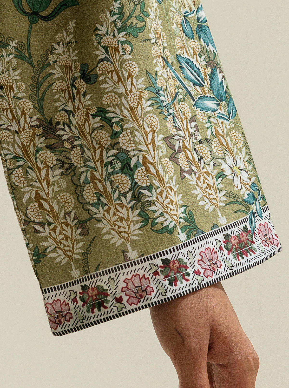 1 PIECE - PRINTED CAMBRIC SHIRT - SCALLION MEADOW