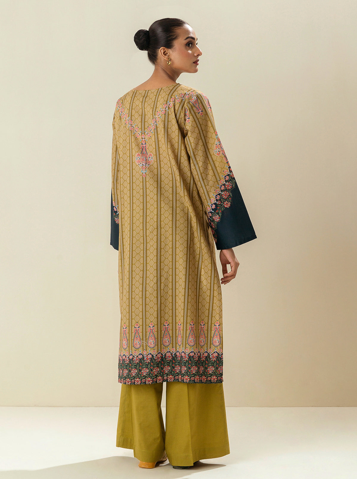 1 PIECE - PRINTED CAMBRIC SHIRT - GOLDEN HONEY