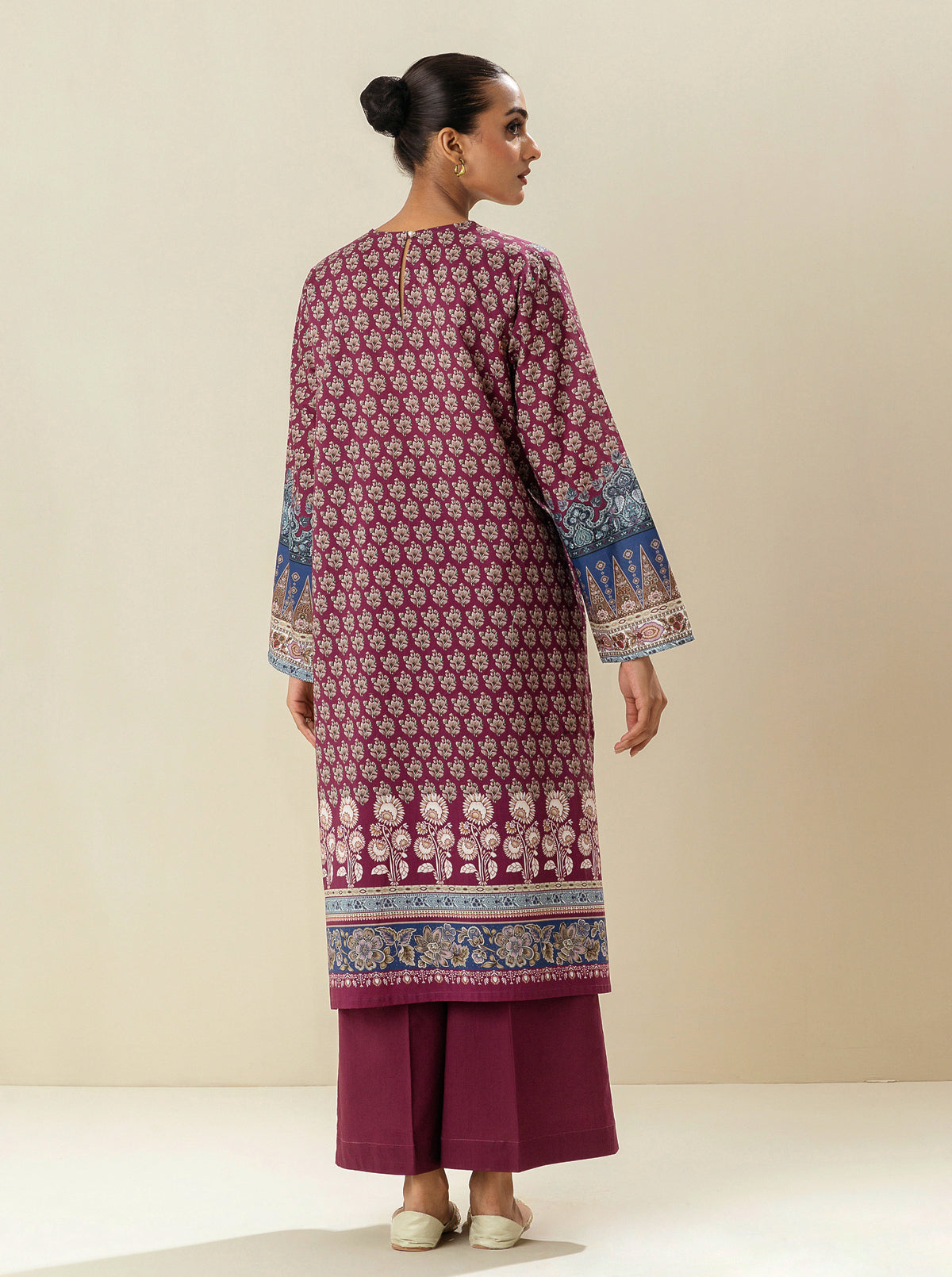 1 PIECE - PRINTED CAMBRIC SHIRT - VIVACIOUS CHERRY