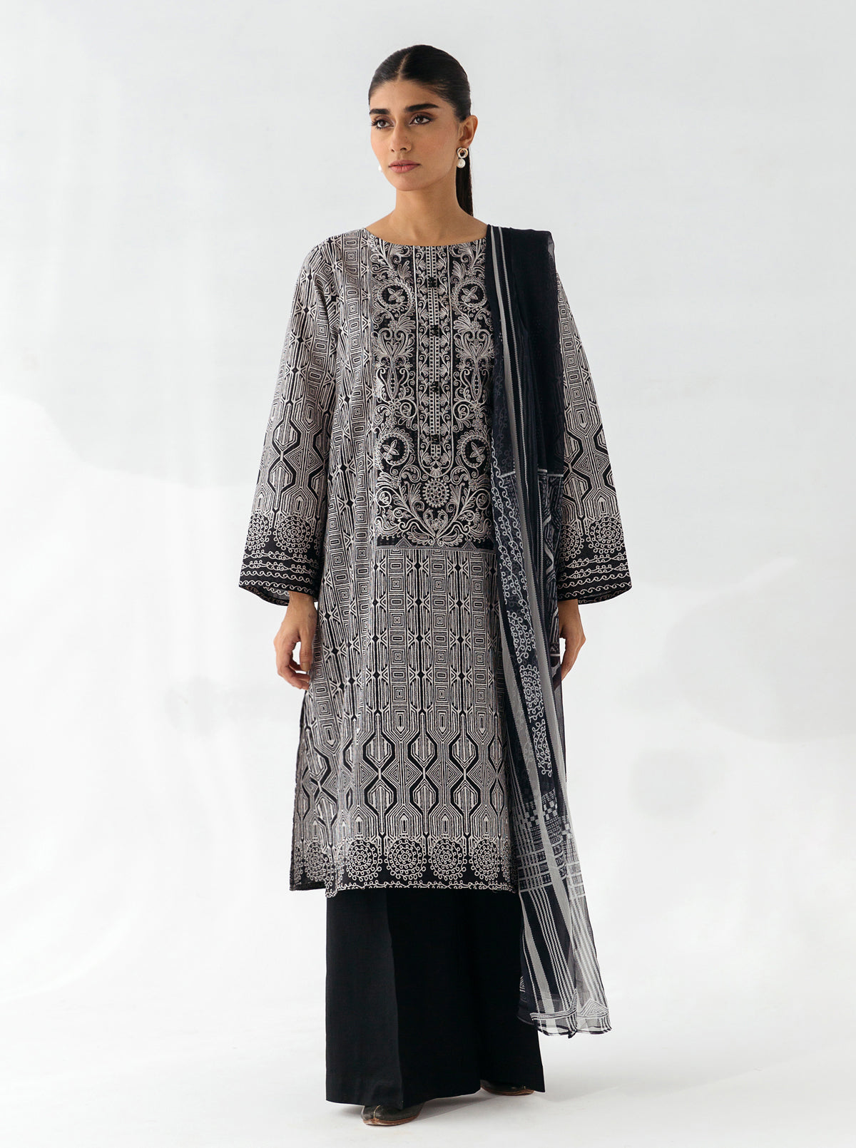 2 PIECE - EMBROIDERED CAMBRIC SUIT - MYSTERY GEM