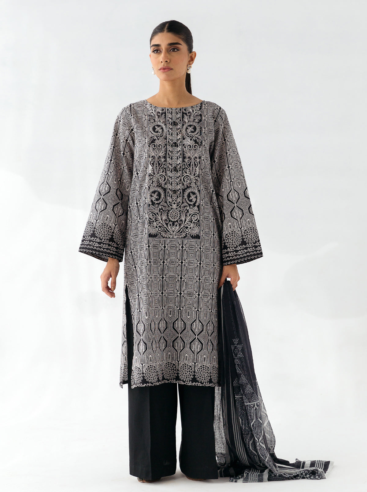 2 PIECE - EMBROIDERED CAMBRIC SUIT - MYSTERY GEM