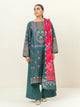 3 Piece - Printed Khaddar Suit - Ethnic Elegance