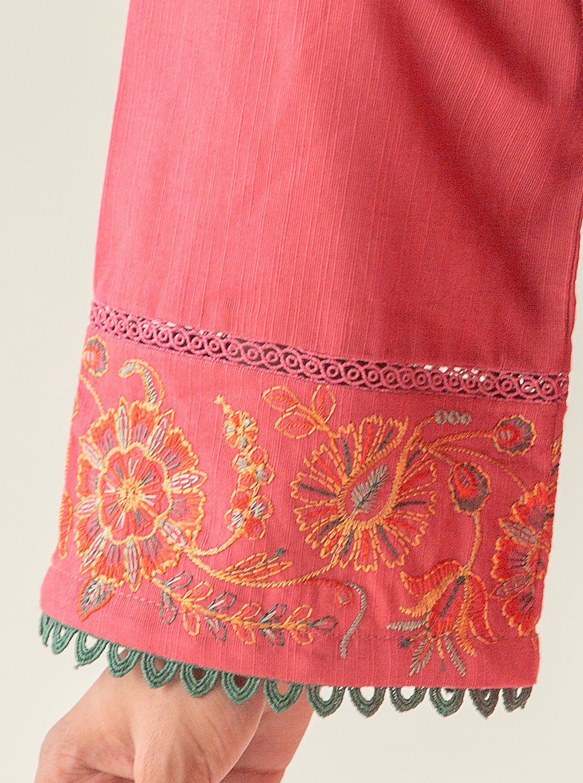 3 Piece - Embroidered Khaddar Suit - Grand Lotus