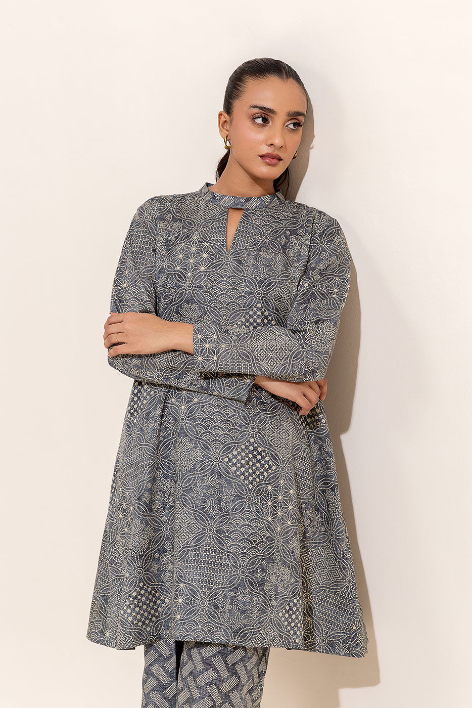 2 Piece Printed Khaddar Suit-Celestial Flint (Unstitched)