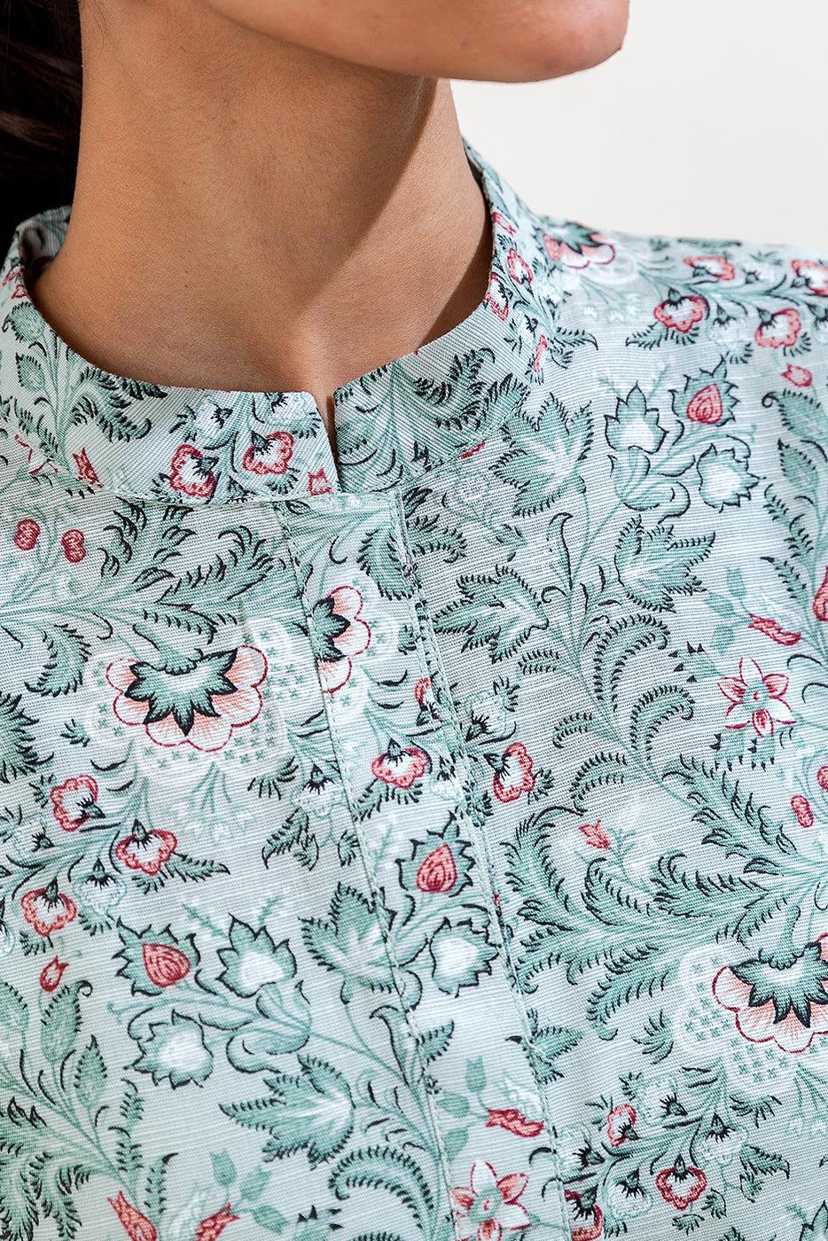 2 Piece Printed Khaddar Suit-Jacobean Pearl (Unstitched)
